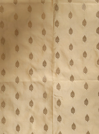 Dyeable Banarasi Pure Satin Katan Silk Fabric ( 1 Mtr ) - Luxurion World