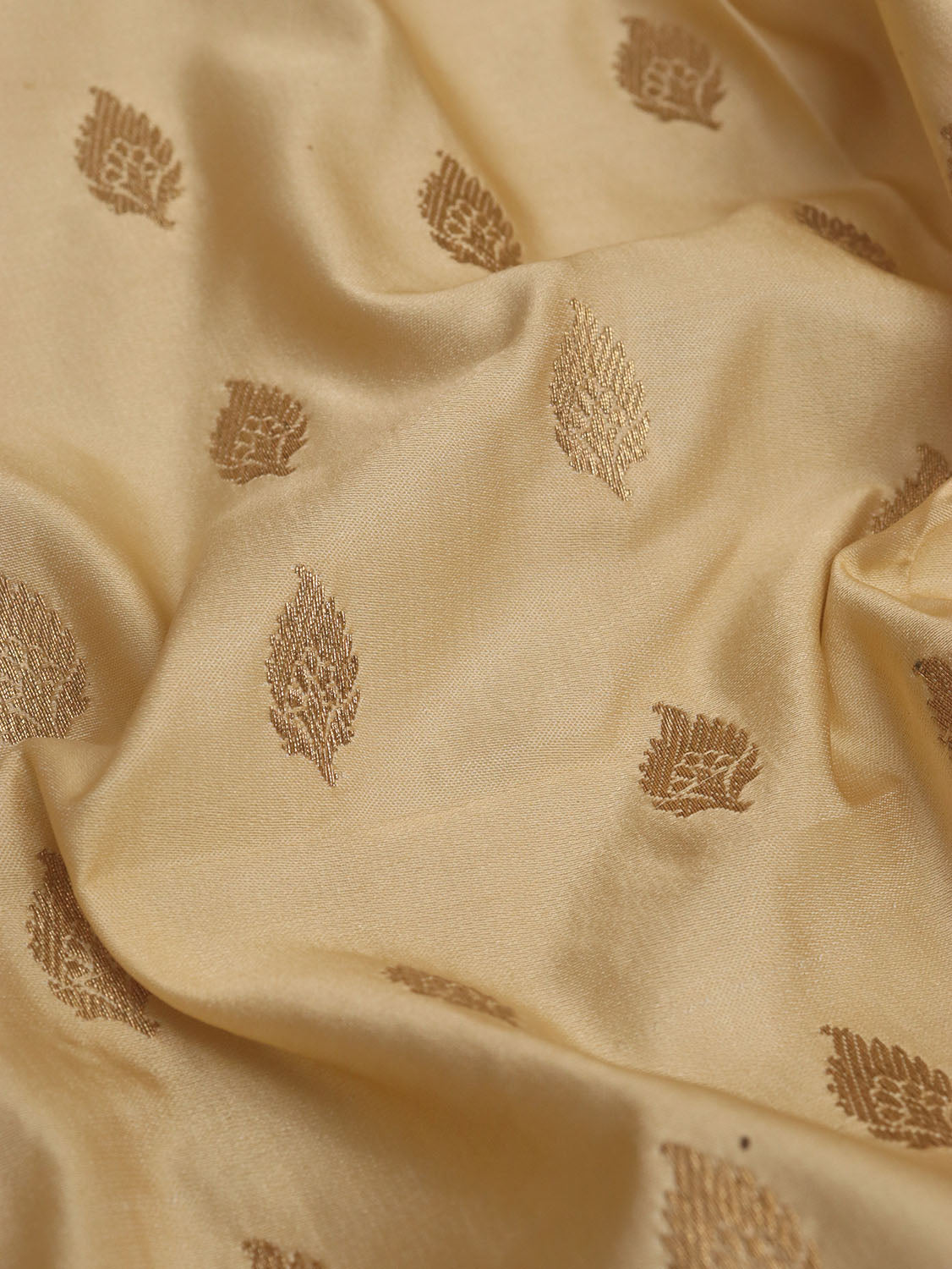 Dyeable Banarasi Pure Satin Katan Silk Fabric ( 1 Mtr ) - Luxurion World