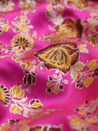 Exquisite Pink Banarasi Silk Meenakari Fabric - 1 Mtr - Luxurion World