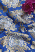 Blue Banarasi Silk Fabric ( 1 Mtr ) - Luxurion World