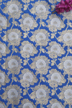 Blue Banarasi Silk Fabric ( 1 Mtr ) - Luxurion World