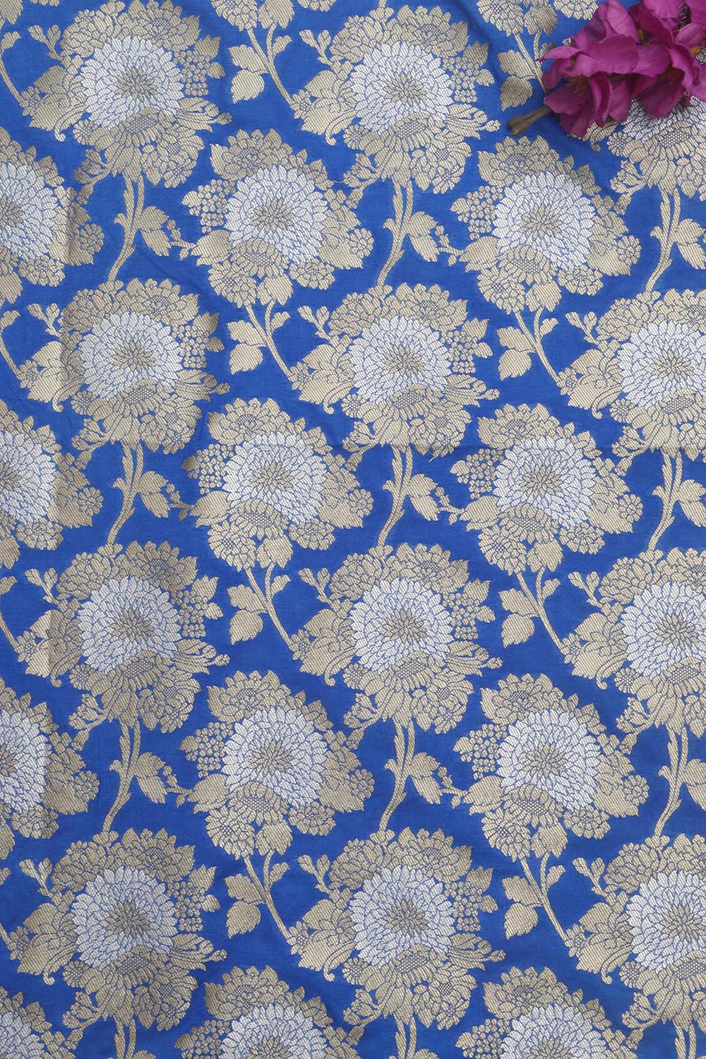 Blue Banarasi Silk Fabric ( 1 Mtr ) - Luxurion World