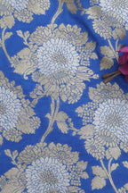 Blue Banarasi Silk Fabric ( 1 Mtr ) - Luxurion World