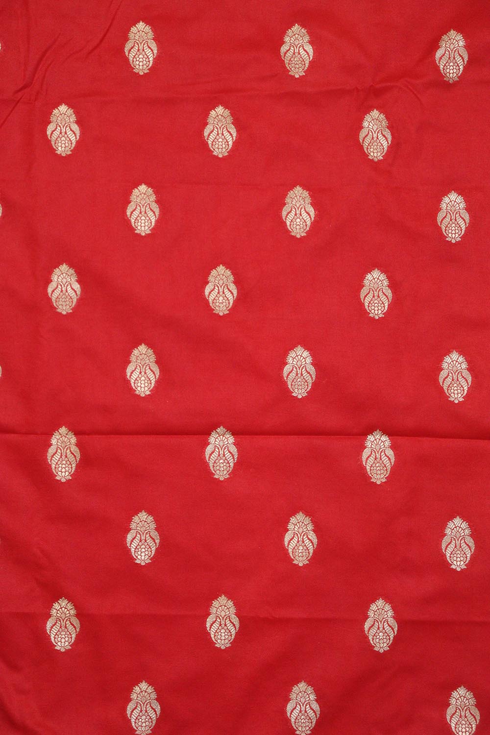 Red Banarasi Silk Fabric ( 1 Mtr ) - Luxurion World