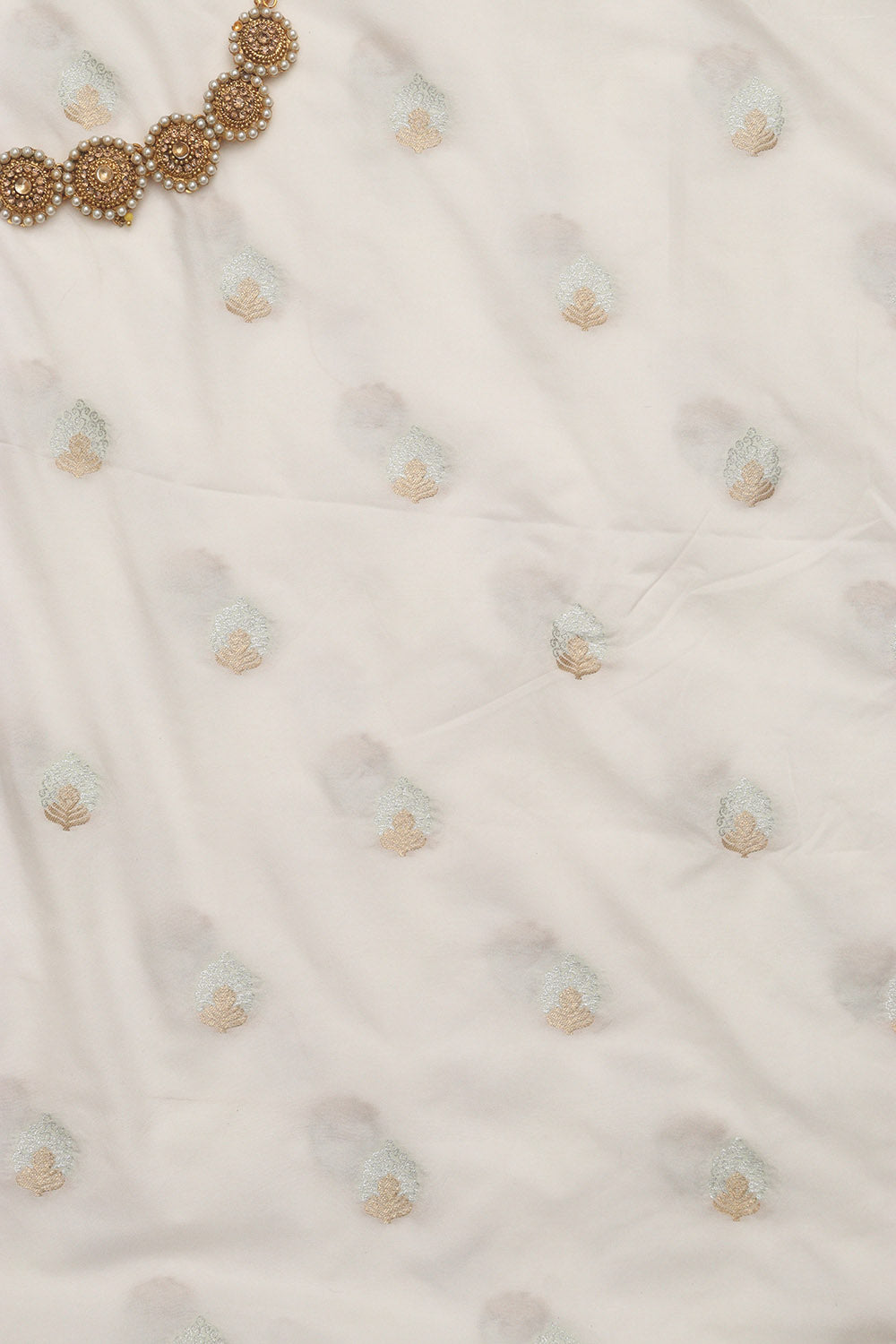 Dyeable Banarasi Silk Fabric ( 1 Mtr ) - Luxurion World