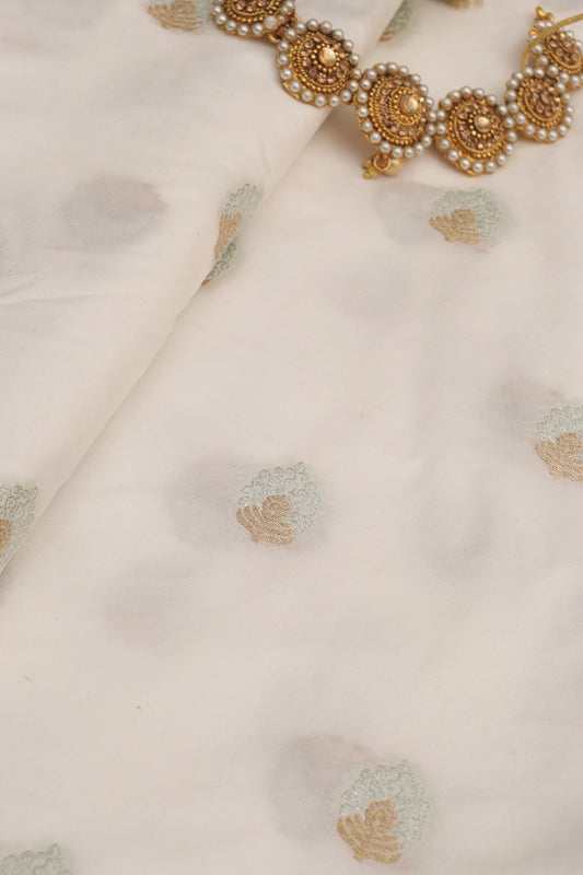 Dyeable Banarasi Silk Fabric ( 1 Mtr ) - Luxurion World