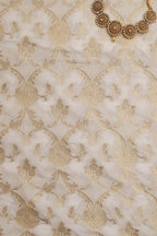 Dyeable Banarasi Silk Fabric ( 1 Mtr ) - Luxurion World
