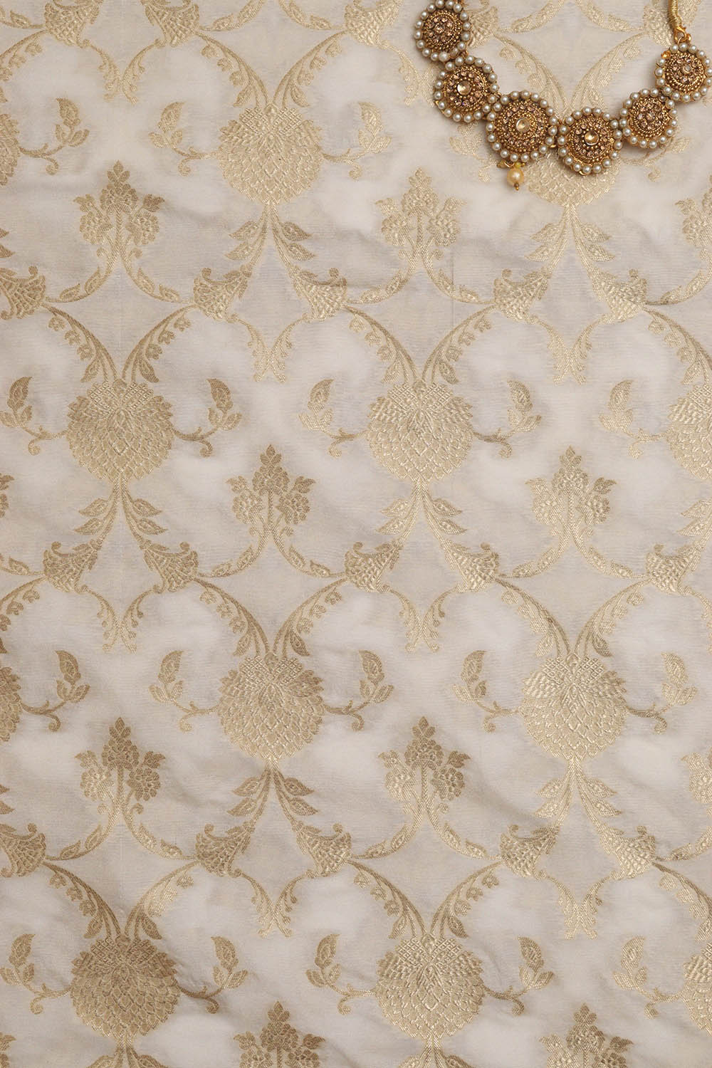 Dyeable Banarasi Silk Fabric ( 1 Mtr ) - Luxurion World
