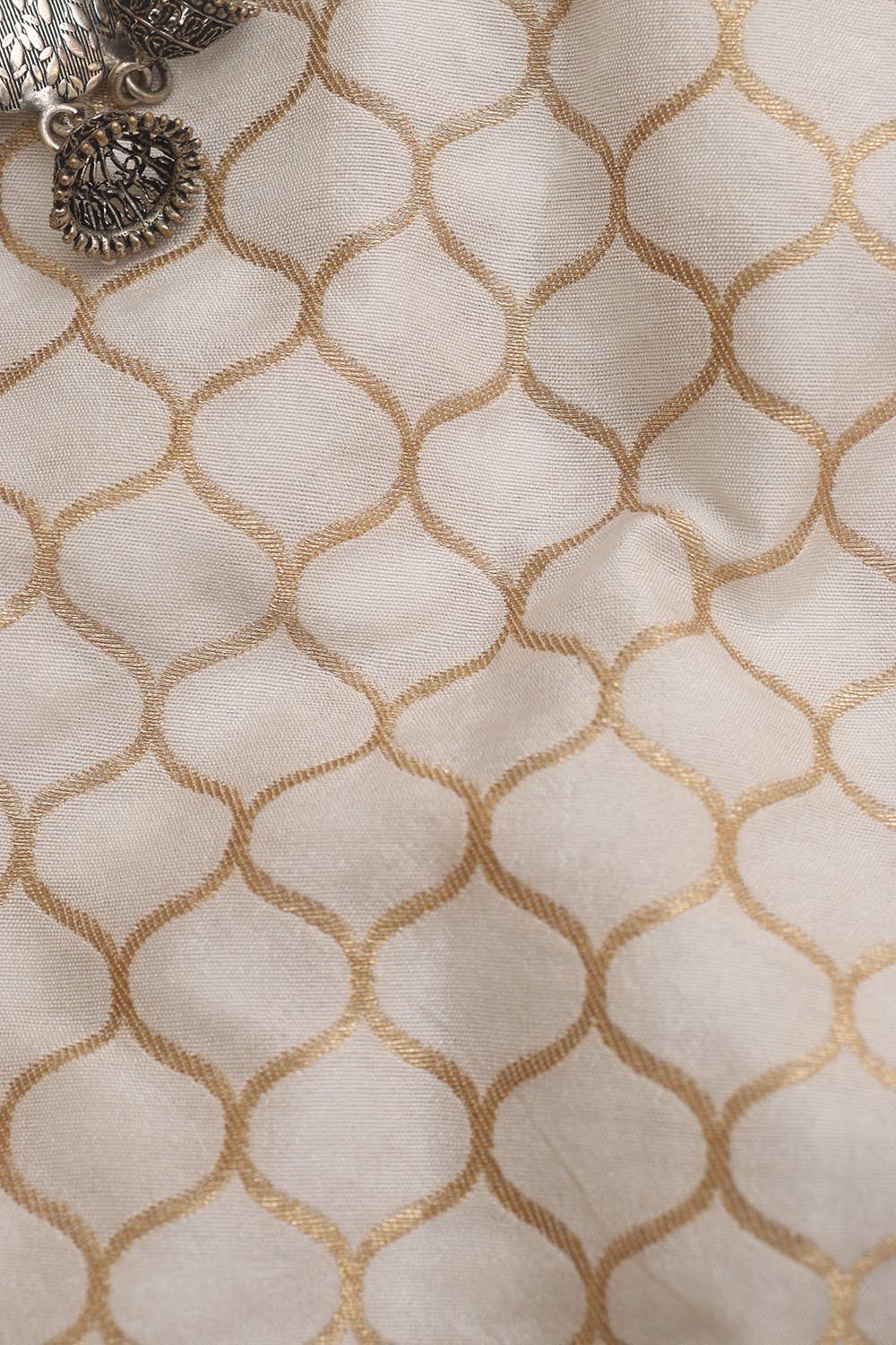 Dyeable Banarasi Silk Fabric ( 1 Mtr ) - Luxurion World