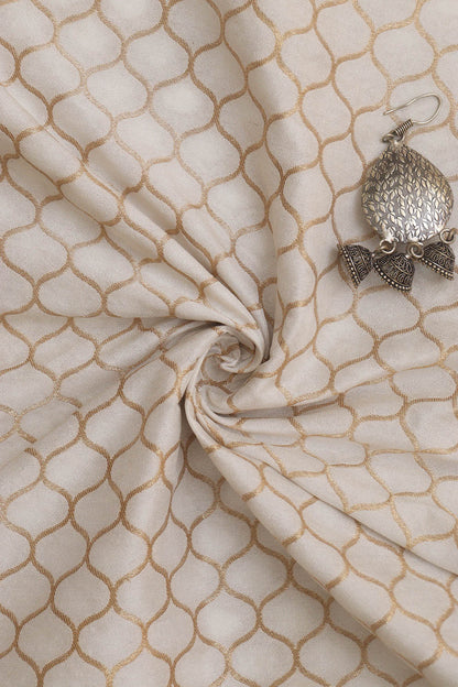 Dyeable Banarasi Silk Fabric ( 1 Mtr ) - Luxurion World