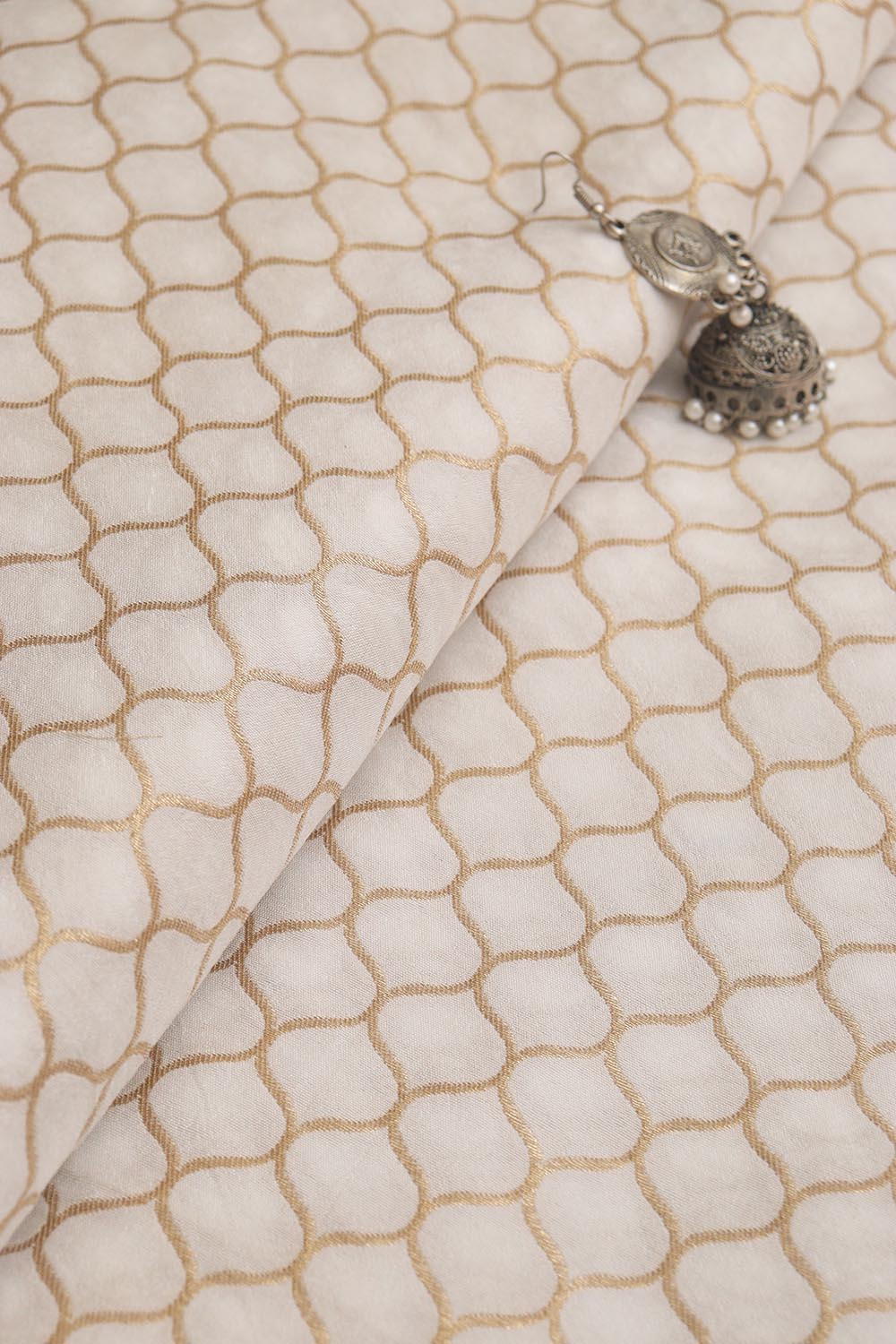 Dyeable Banarasi Silk Fabric ( 1 Mtr ) - Luxurion World