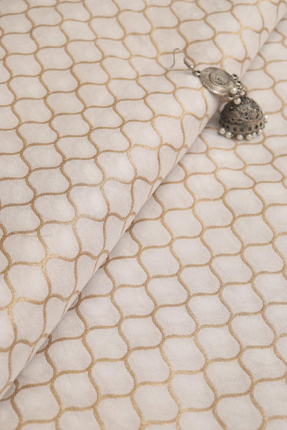 Dyeable Banarasi Silk Fabric ( 1 Mtr ) - Luxurion World