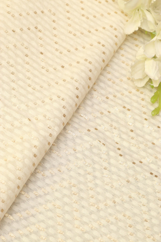 Vibrant Dyeable Banarasi Cotton Silk Fabric ( 1 Mtr )