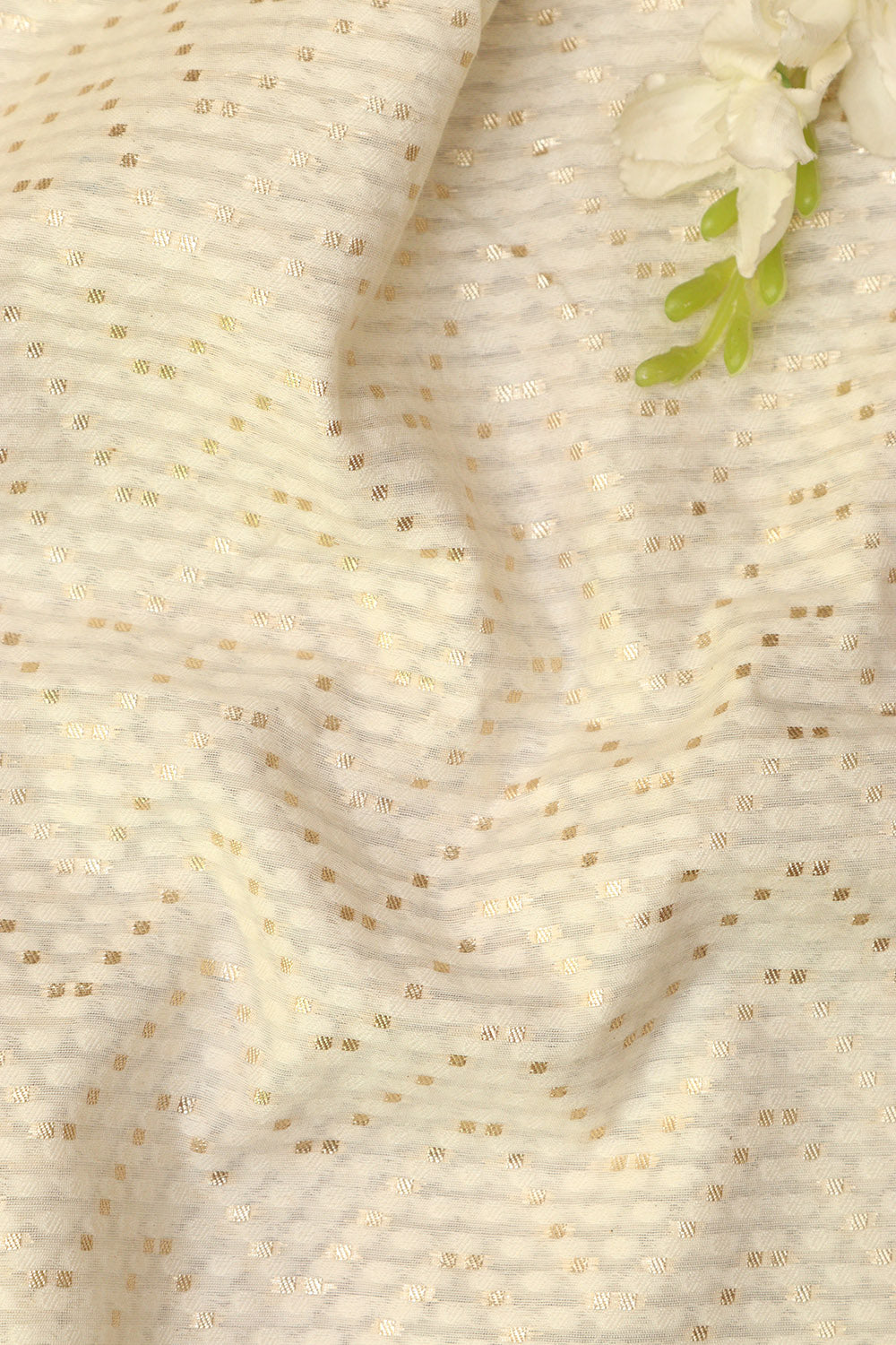Vibrant Dyeable Banarasi Cotton Silk Fabric ( 1 Mtr ) - Luxurion World
