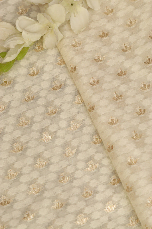 Vibrant Dyeable Banarasi Cotton Silk Fabric ( 1 Mtr ) - Luxurion World