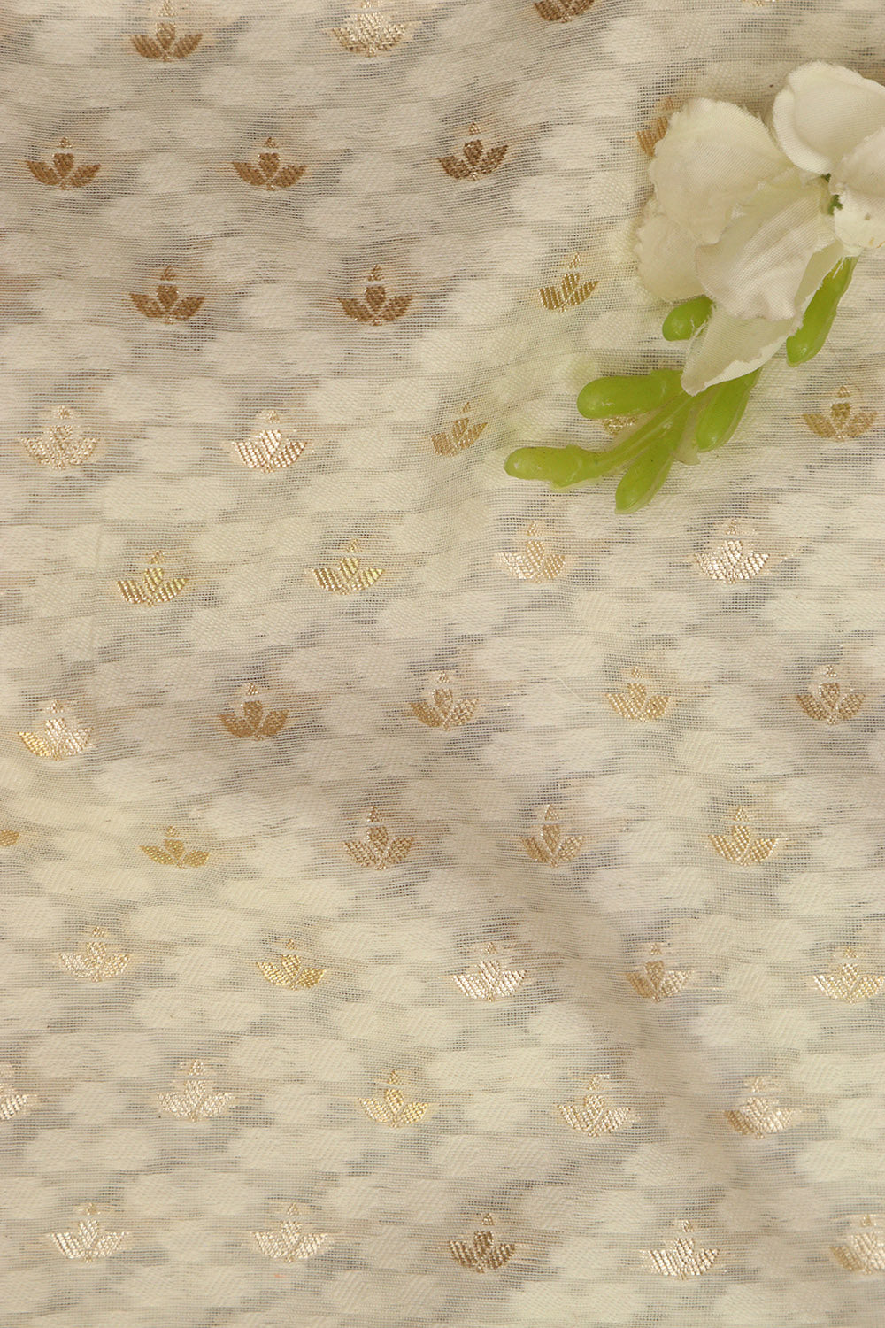 Vibrant Dyeable Banarasi Cotton Silk Fabric ( 1 Mtr ) - Luxurion World