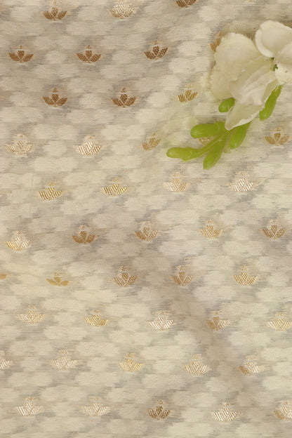 Vibrant Dyeable Banarasi Cotton Silk Fabric ( 1 Mtr ) - Luxurion World