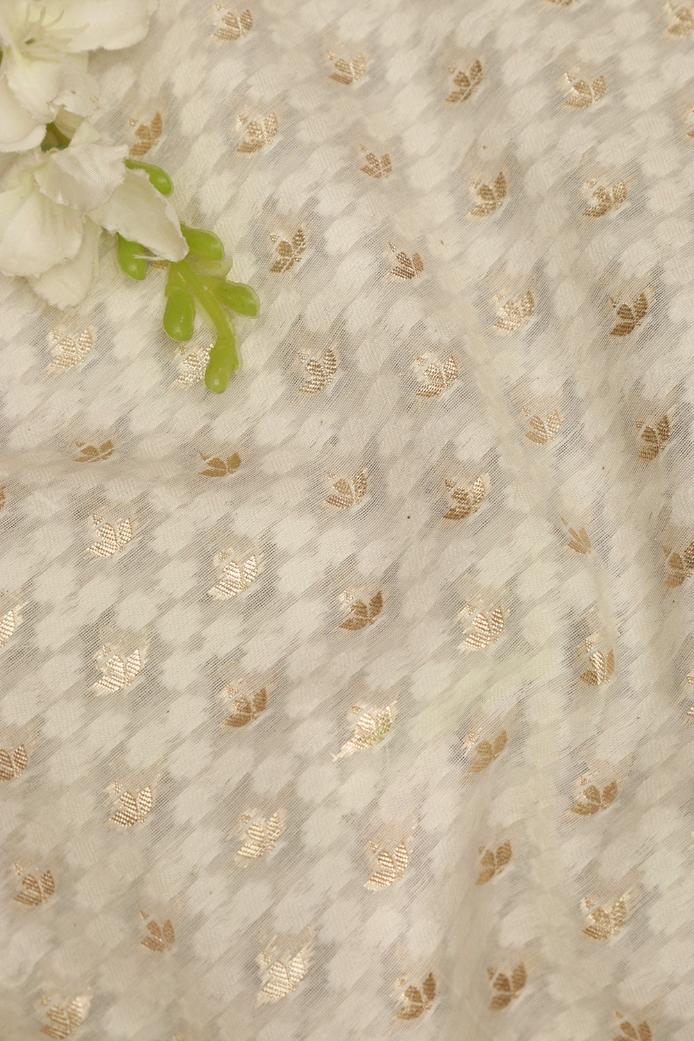 Vibrant Dyeable Banarasi Cotton Silk Fabric ( 1 Mtr ) - Luxurion World