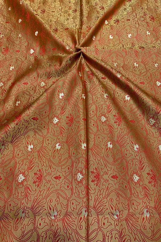Elegant Pastel Banarasi Tanchui Silk Fabric ( 1 Mtr )