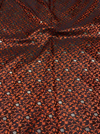 Elegant Black Banarasi Tanchui Silk Fabric ( 1 Mtr ) - Luxurion World