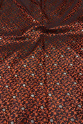 Elegant Black Banarasi Tanchui Silk Fabric ( 1 Mtr ) - Luxurion World