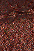 Elegant Black Banarasi Tanchui Silk Fabric ( 1 Mtr ) - Luxurion World