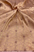 Exquisite Pink Banarasi Meenakari Pure Katan Silk Brocade Fabric ( 5 Mtr ) - Luxurion World