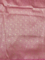 Pink Handloom Banarasi Pure Katan Silk Brocade Double Zari Fabric ( 6.5 Mtr ) - Luxurion World