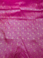 Pink Handloom Banarasi Pure Katan Silk Brocade Double Zari Fabric ( 2.5 Mtr ) - Luxurion World