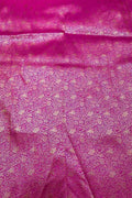 Pink Handloom Banarasi Pure Katan Silk Brocade Double Zari Fabric ( 2.5 Mtr ) - Luxurion World