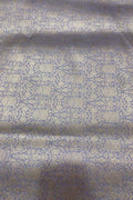Blue Handloom Banarasi Pure Katan Silk Brocade Double Zari Fabric ( 2.5 Mtr ) - Luxurion World