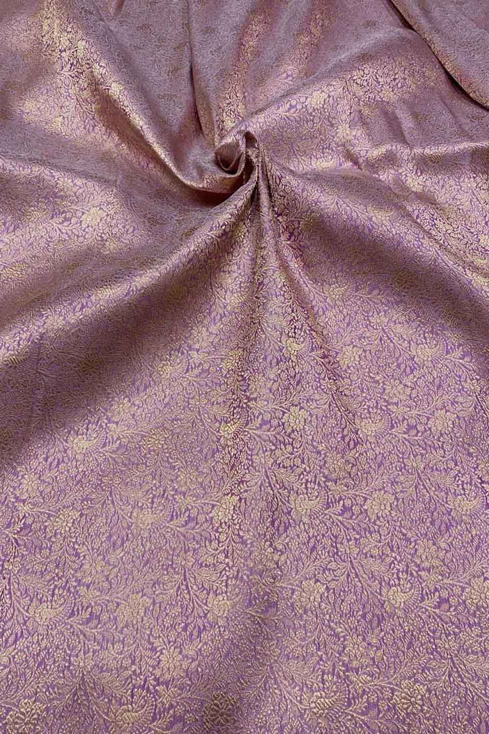 Purple - Brocade Handloom Pure Silk Banarasi Stole 03