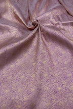 Luxurious Purple Handloom Banarasi Pure Katan Silk Brocade Double Zari Fabric ( 2.5 Mtr ) - Luxurion World