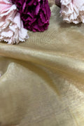 Opulent Golden Banarasi Tissue Katan Silk Fabric- 2.5 mtr - Luxurion World