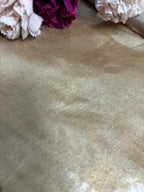 Opulent Golden Banarasi Tissue Katan Silk Fabric - Luxurion World