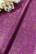 Exquisite Purple Banarasi Silk Antique Zari Fabric ( 1 Mtr ) - Luxurion World
