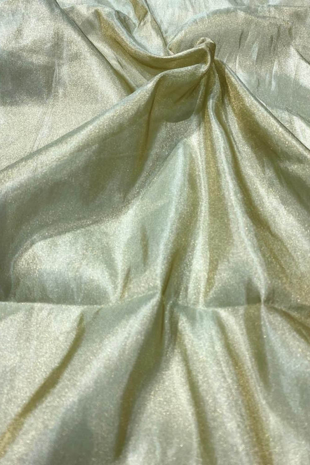 Green Handloom Banarasi Pure Tissue Katan Silk Fabric ( 2.5 Mtr ) - Luxurion World