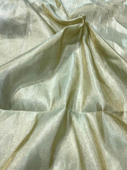 Green Handloom Banarasi Pure Tissue Katan Silk Fabric ( 2.5 Mtr ) - Luxurion World