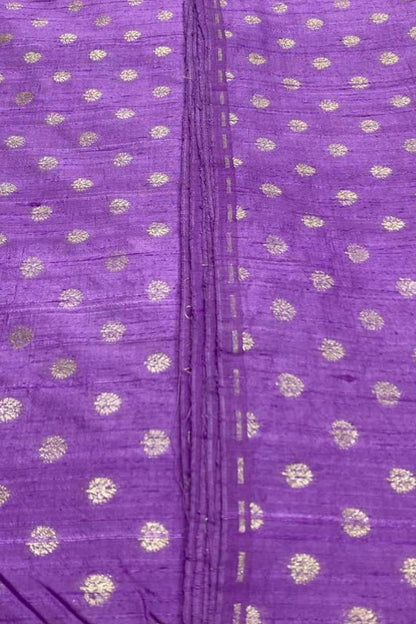 Exquisite Purple Banarasi Pure Raw Silk Fabric ( 2.5 Mtrs ) - Luxurion World