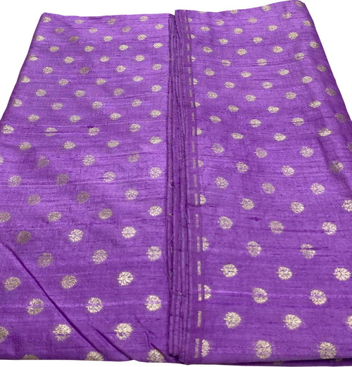 Exquisite Purple Banarasi Pure Raw Silk Fabric ( 2.5 Mtrs ) - Luxurion World