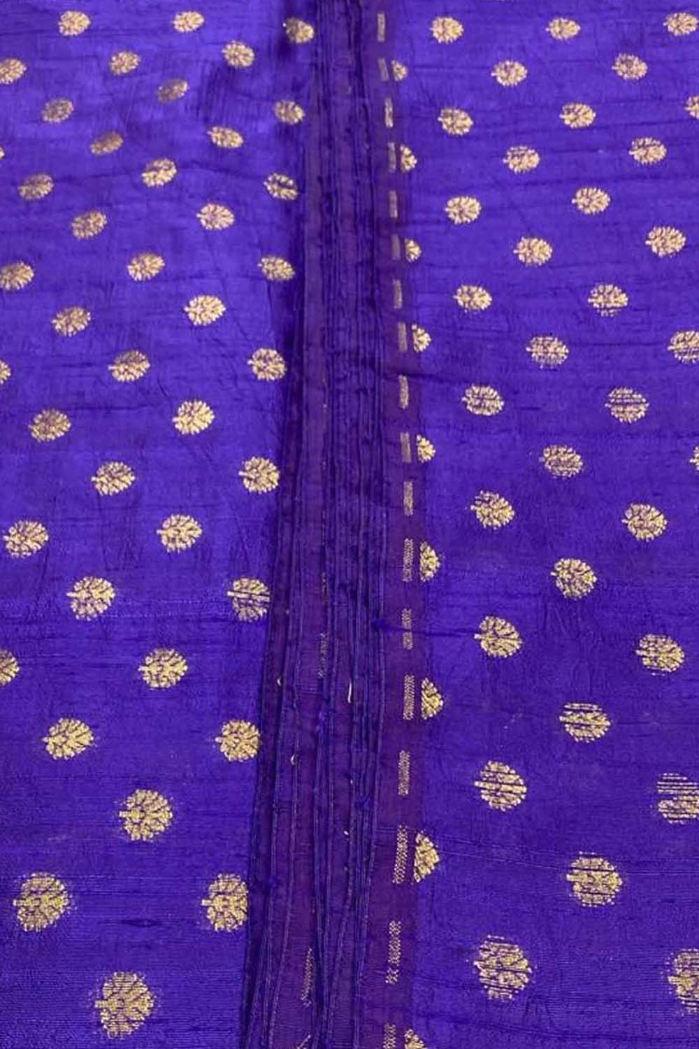 Exquisite Purple Banarasi Pure Raw Silk Fabric ( 2.5 Mtrs ) - Luxurion World