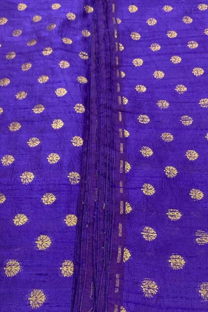 Exquisite Purple Banarasi Pure Raw Silk Fabric ( 2.5 Mtrs ) - Luxurion World