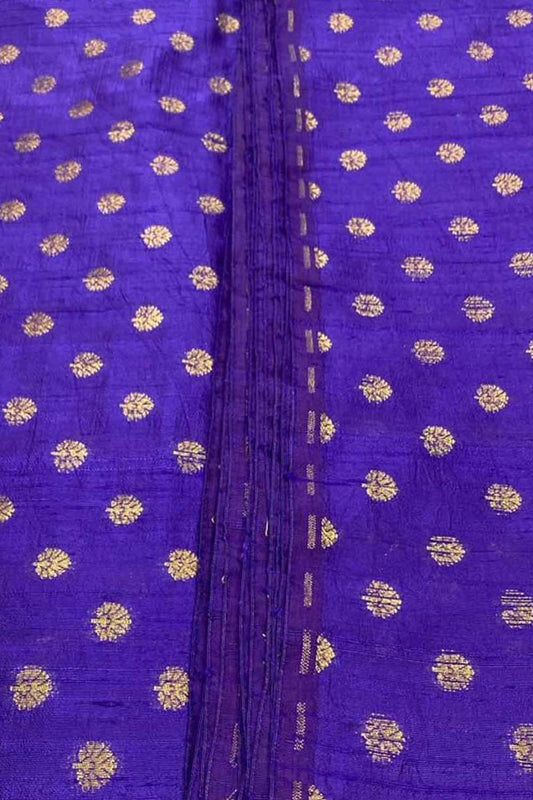Exquisite Purple Banarasi Pure Raw Silk Fabric ( 2.5 Mtrs ) - Luxurion World