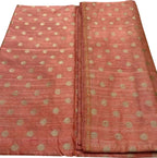 Peach Banarasi Pure Raw Silk Fabric ( 2.5 Mtrs ) - Luxurion World