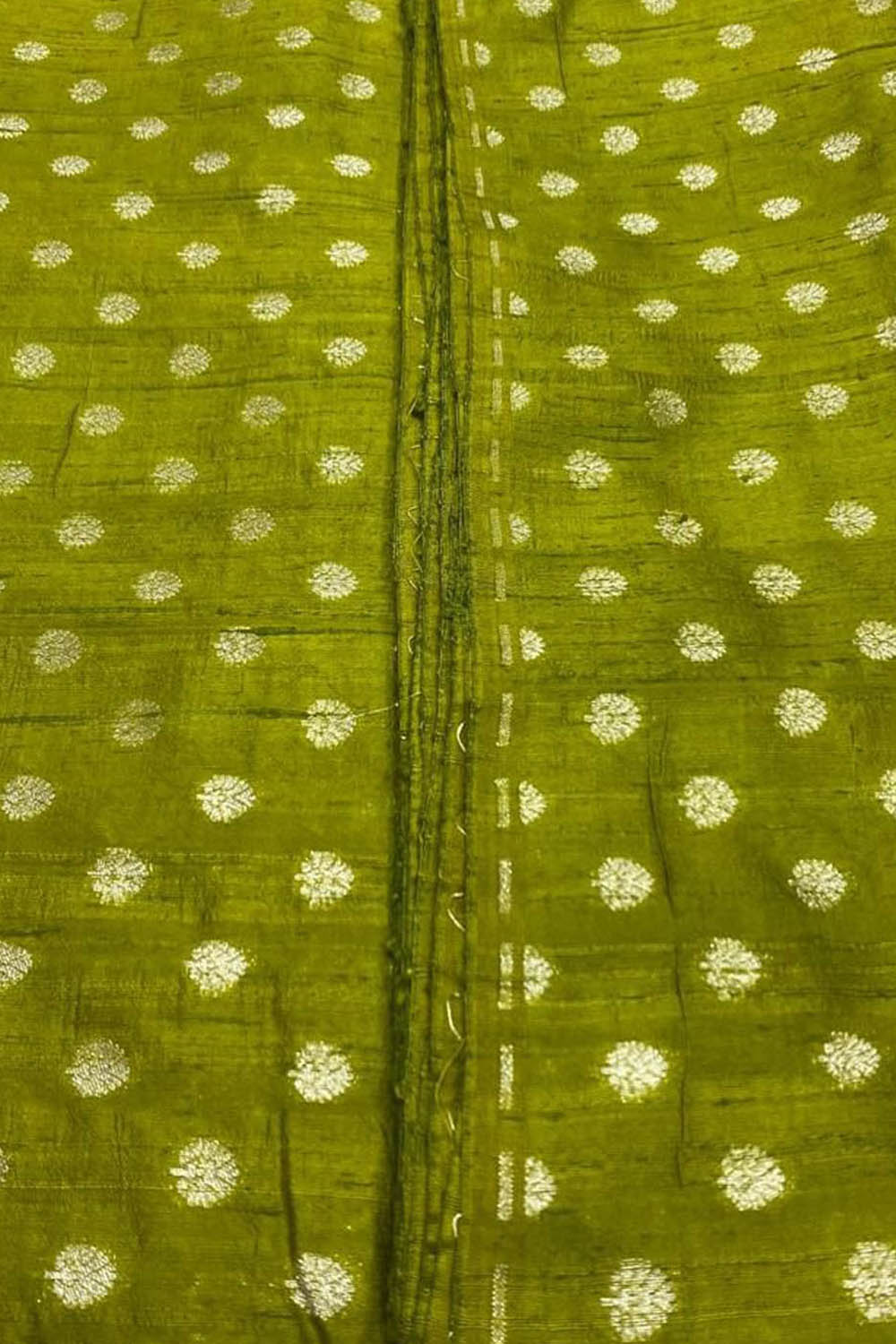 Green Banarasi Pure Raw Silk Fabric ( 2.5 Mtrs ) - Luxurion World