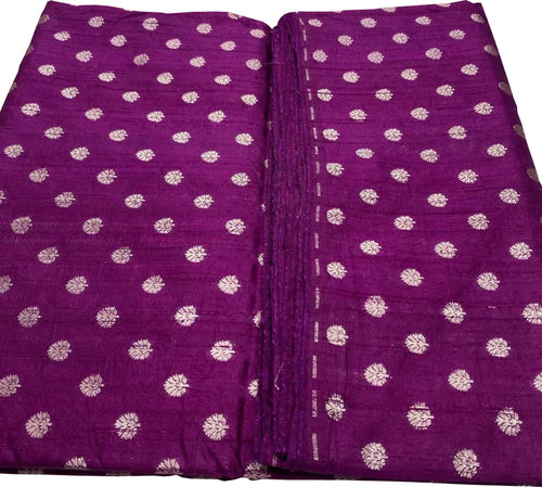 Exquisite Purple Banarasi Pure Raw Silk Fabric ( 2.5 Mtrs ) - Luxurion World