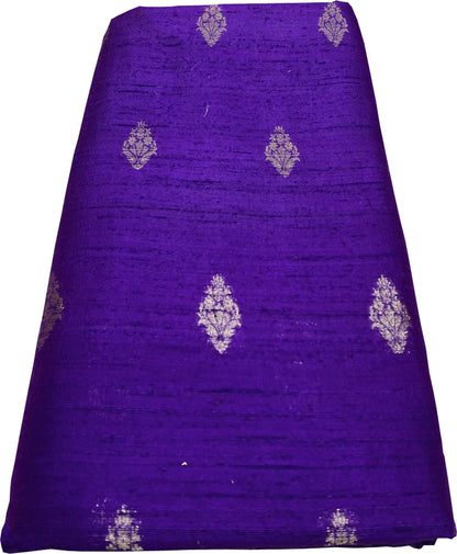 Exquisite Purple Banarasi Pure Raw Silk Fabric ( 2.5 Mtrs ) - Luxurion World