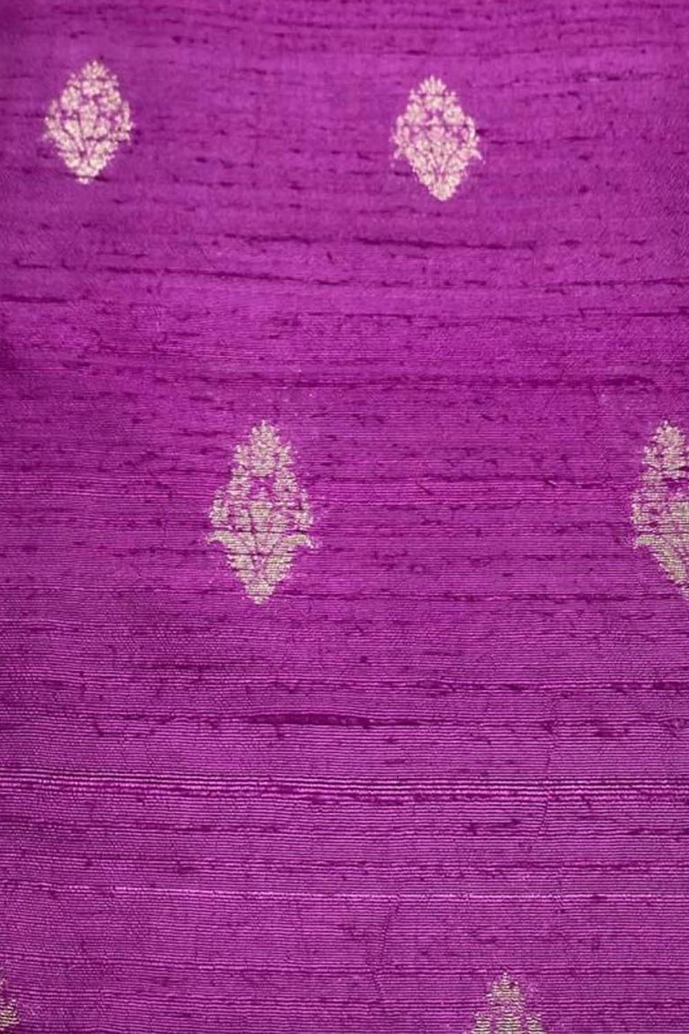 Exquisite Purple Banarasi Pure Raw Silk Fabric ( 2.5 Mtrs ) - Luxurion World