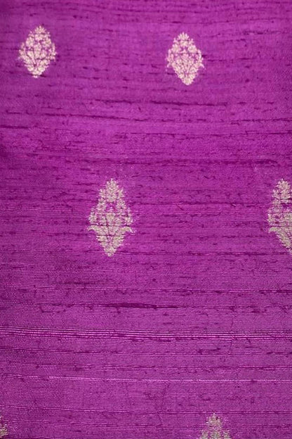 Exquisite Purple Banarasi Pure Raw Silk Fabric ( 2.5 Mtrs ) - Luxurion World