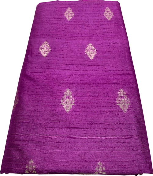 Exquisite Purple Banarasi Pure Raw Silk Fabric ( 2.5 Mtrs ) - Luxurion World